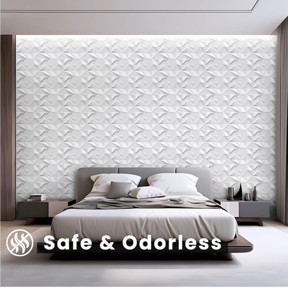 24Pk 3D PVC WaterproofGeometricTextured Interior Decor Wall Tiles 15.7" x 11.8" - Picture 4 of 8